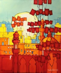 Salman Farooqi, 24 x 30 Inch, Acrylic on Canvas, Cityscape Painting, AC-SF-603